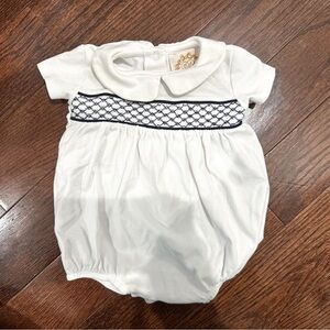 The Beaufort Bonnet Company White and Navy Diaper Cover